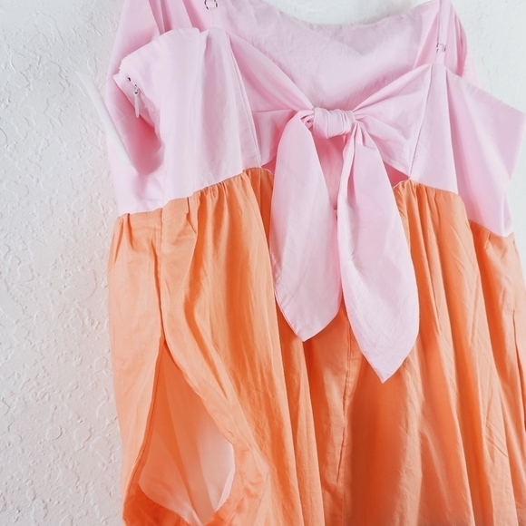 New! J. Crew Colorblock Tie Back Tiered Cotton Spaghetti Strap Maxi Dress - Picture 10 of 15